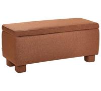 Beliani Banco para Pasillo con almacenaje Patas de Madera de álamo tapizado de Tela Moderno marrón Dorado Ithaca