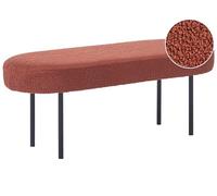 Beliani Banco tapizado de bouclé Ovalado Patas de Metal Estilo rústico Retro marrón Dorado Wolfeboro