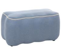Beliani Banco tapizado de Tela Sala de Estar Dormitorio reposapiés otomana Decorativo Azul Claro Juno