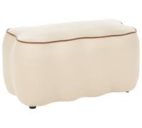 Beliani Banco tapizado de Tela Sala de Estar Dormitorio reposapiés otomana Decorativo Beige Claro Juno