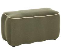 Beliani Banco tapizado de Tela Sala de Estar Dormitorio reposapiés otomana Decorativo Verde Juno