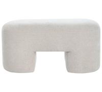 Beliani Banco tapizado Moderno de bouclé puf Patas Anchas salón Dormitorio Beige Claro Decorah