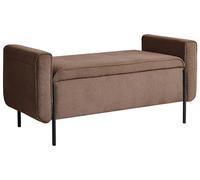 Beliani Banco tapizado para Pasillo Entrada con almacenaje y Patas de Metal marrón Lewes