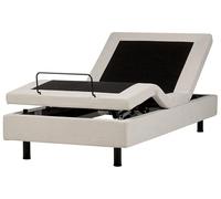Beliani Cama articulada eléctrica Moderna Mando a Distancia Ajustable sin cabecero poliéster Beige Claro 90 x 200 cm Duke II