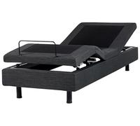 Beliani Cama articulada eléctrica Moderna Mando a Distancia Ajustable sin cabecero poliéster Gris Oscuro 80 x 200 cm Duke