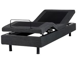 Beliani Cama articulada eléctrica Moderna Mando a Distancia Ajustable sin cabecero poliéster Gris Oscuro 80 x 200 cm Duke