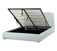 Beliani Cama con almacenaje Minimalista Moderna 140 x 200 cm Tela Azul Claro Blagnac