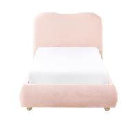 Beliani Cama con almacenaje Minimalista Moderna 90 x 200 cm bouclé Rosa Blagnac