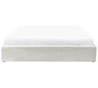 Beliani Cama con almacenaje Moderna sin cabecero tapizada de bouclé Blanco Crema 180 x 200 cm Dinan