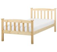 Beliani Cama con somier de Madera Natural de Pino marrón Claro 90 x 200 cm Giverny