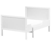 Beliani Cama Convertible Extensible para niños pequeños Madera de Pino 90 x130/160/200 cm con somier de láminas Blanco Montigny
