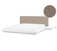 Beliani Cama de Agua Moderna con Plataforma mesitas de Noche cabecero de bou lanco 180 x 200 cm Zen
