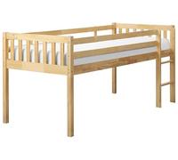 Beliani Cama de Media Altura con somier 90 x 200 cm Infantil Madera de Caucho Madera marrón Claro Peipin