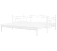 Beliani Cama de Metal Blanco 80-160 x 200 cm con somier Extensible Estilo Moderno Tulle