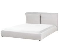 Beliani Cama Moderna de Tela 180 x 200 cm cabecero tapizado y Acolchado Gris Claro Bajonna