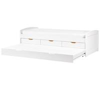 Beliani Cama Nido Infantil extraíble con almacenaje cajones de Madera Clara de Pino Blanco 90 x 200 cm Petiville