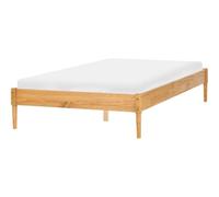 Beliani Cama sin cabecero Estilo escandinavo de Madera de Pino Natural 120 x 200 cm marrón Claro Veyrac