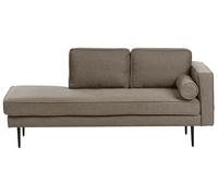 Beliani Chaise Longue con cojín diván marrón Derecho Miramas