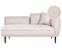 Chaise longue de poliéster beige claro negro derecho bouclé patas de metal cojín Chevannes