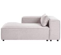 Beliani Chaise Longue Derecha Moderna tapizado de Tela para sofá Gris Claro Brande