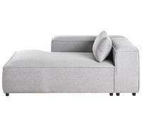 Beliani Chaise Longue Derecha Moderna tapizado de Tela para sofá Gris Claro Brande