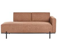 Beliani Chaise Longue Derecho de Lino sintético Estilo Minimalista Patas de Metal marrón Dorado Savasse