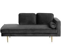 Beliani Chaise longue derecho terciopelo negro