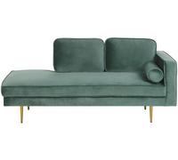 Beliani Chaise longue derecho terciopelo verde menta