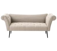 Beliani Chaise Longue Doble tapicería de Tela Acolchada marrón Claro Nantilly