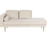 Beliani Chaise longue izquierdo terciopelo beige