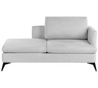 Beliani Chaise Longue Moderna a la Derecha tapicería de Tela de poliéster con Patas de Metal cojín Gris Claro Sievoz