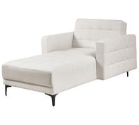 Beliani Chaise Longue Moderna diván reclinable tapizado en Tela con capitoné Blanco Crema Aberdeen