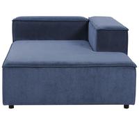 Beliani Chaise Longue Moderna Patas Negras tapizado Pana poliéster Azul Oscuro Izquierdo Ardal