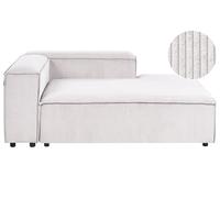 Beliani Chaise Longue Moderna Patas Negras tapizado Pana poliéster Blanco Crema Izquierdo Ardal