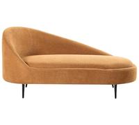 Beliani Chaise Longue tapicería de Tela de poliéster Patas de Metal diseño Moderno Naranja Izquierdo Valreas