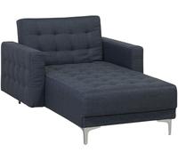 Beliani Chaise longue tela gris oscuro
