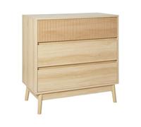 Beliani Cómoda 3 cajones Moderna MDF Patas de Madera de Pino Clara Wales