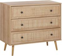 Beliani Cómoda de 3 cajones marrón claro