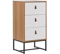 Beliani Cómoda de 3 cajones marrón claro blanco