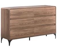 Beliani Cómoda de 6 cajones Moderna de MDF Sala de Estar Dormitorio marrón Oscuro Cowell