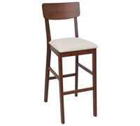 Beliani Conjunto de 2 sillas de Bar Asiento tapizado Madera Oscura Beige Claro Ambler