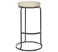 Beliani Conjunto de 2 sillas de Bar de Piel sintética Patas de Acero Negro sin reposabrazos Tapas de Patas taburetes Comedor Beige Claro Milroy