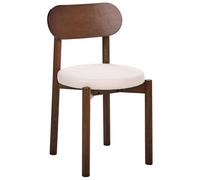 Beliani Conjunto de 2 sillas de Comedor Asiento de Tela Estructura de Madera sin reposabrazos marrón y Beige Claro Paulina