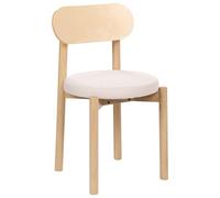 Beliani Conjunto de 2 sillas de Comedor Asiento de Tela Estructura de Madera sin reposabrazos marrón Claro y Beige Claro Paulina