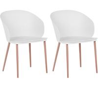 Beliani Conjunto de 2 sillas de comedor blanco