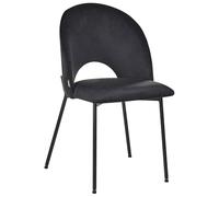Beliani Conjunto de 2 sillas de Comedor de Terciopelo Negro Covelo