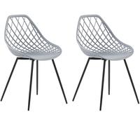 Beliani Conjunto de 2 sillas de comedor gris claro