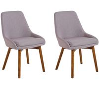 Beliani Conjunto de 2 sillas de comedor gris pardo