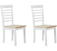Beliani Conjunto de 2 sillas de comedor madera blanco