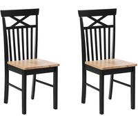 Beliani Conjunto de 2 sillas de comedor madera negro
